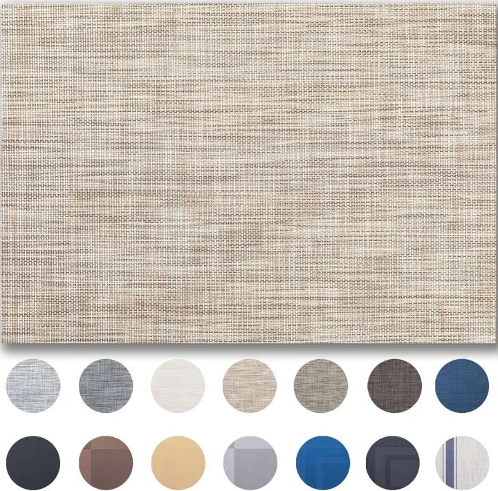 Set of 4 Woven Vinyl Placemats — Washable Indoor/Outdoor Table Mats
