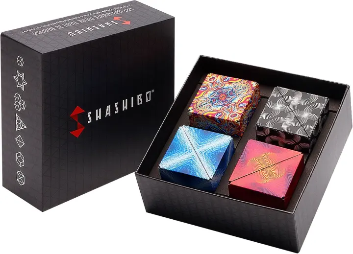 Shashibo Dodeca Magnetic Puzzle — 4-Pack Shape‑Shifting Cubes
