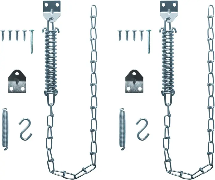 Wind-Resistant Screen Door Chains with Springs — 2-Pack
