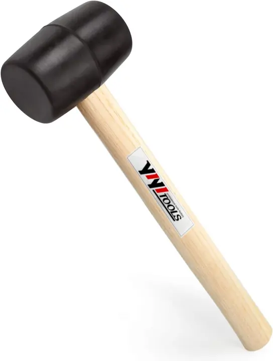 YIYITOOLS 8 oz Rubber Mallet with Solid Wood Handle