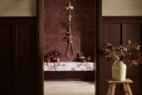 Dark Burgundy Redefines Bathroom Minimalism
