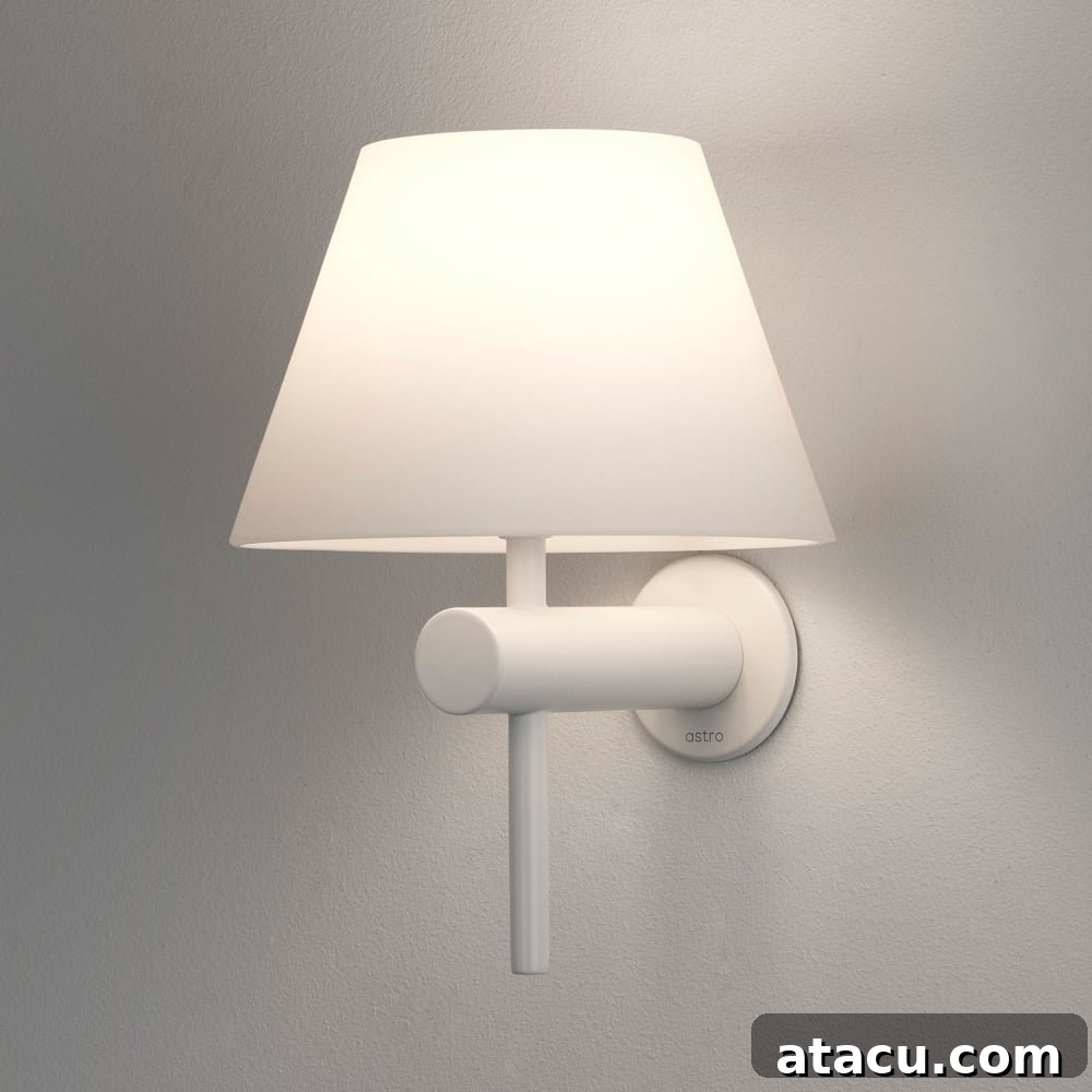 10 Brilliant Bathroom Wall Lighting Designs 8 Astro Roma IP44 Bathroom Wall Light in Matt White with opal glass shade