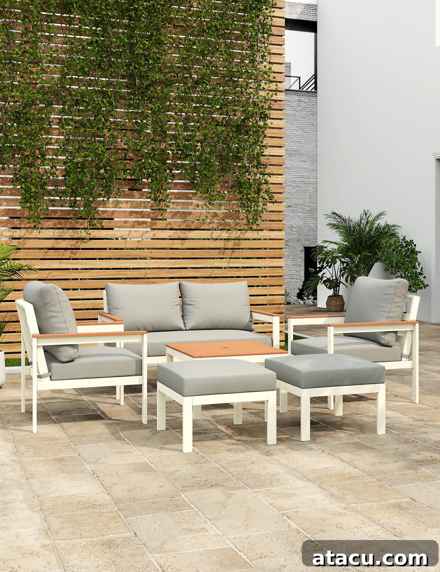 Porto 6 Seater Garden Furniture Set by M&S - adaptable seating for larger gatherings.