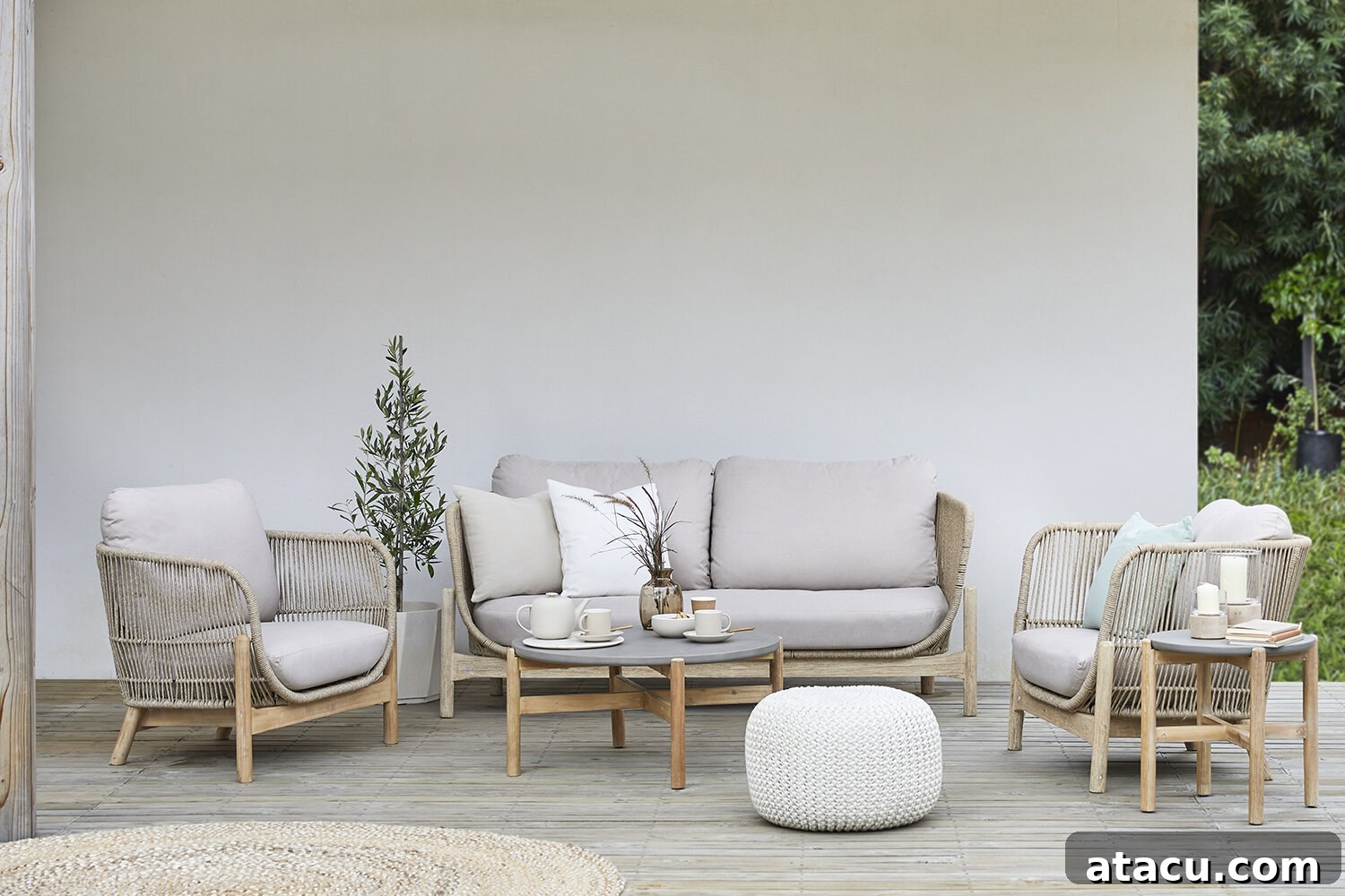 Cradle Rope Garden Sofa from John Lewis, designed for comfort with a synthetic rope weave.