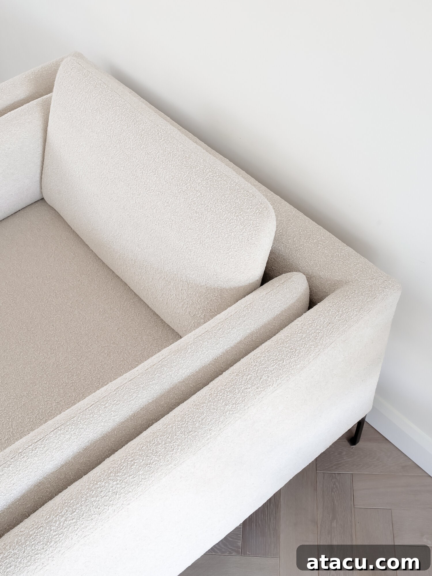Detail of Douglas low arm armchair fabric