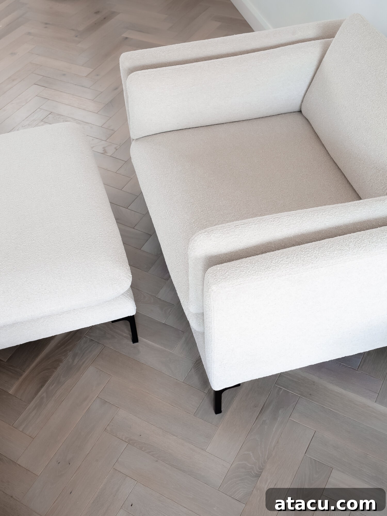 Stylish view of the Douglas low arm armchair