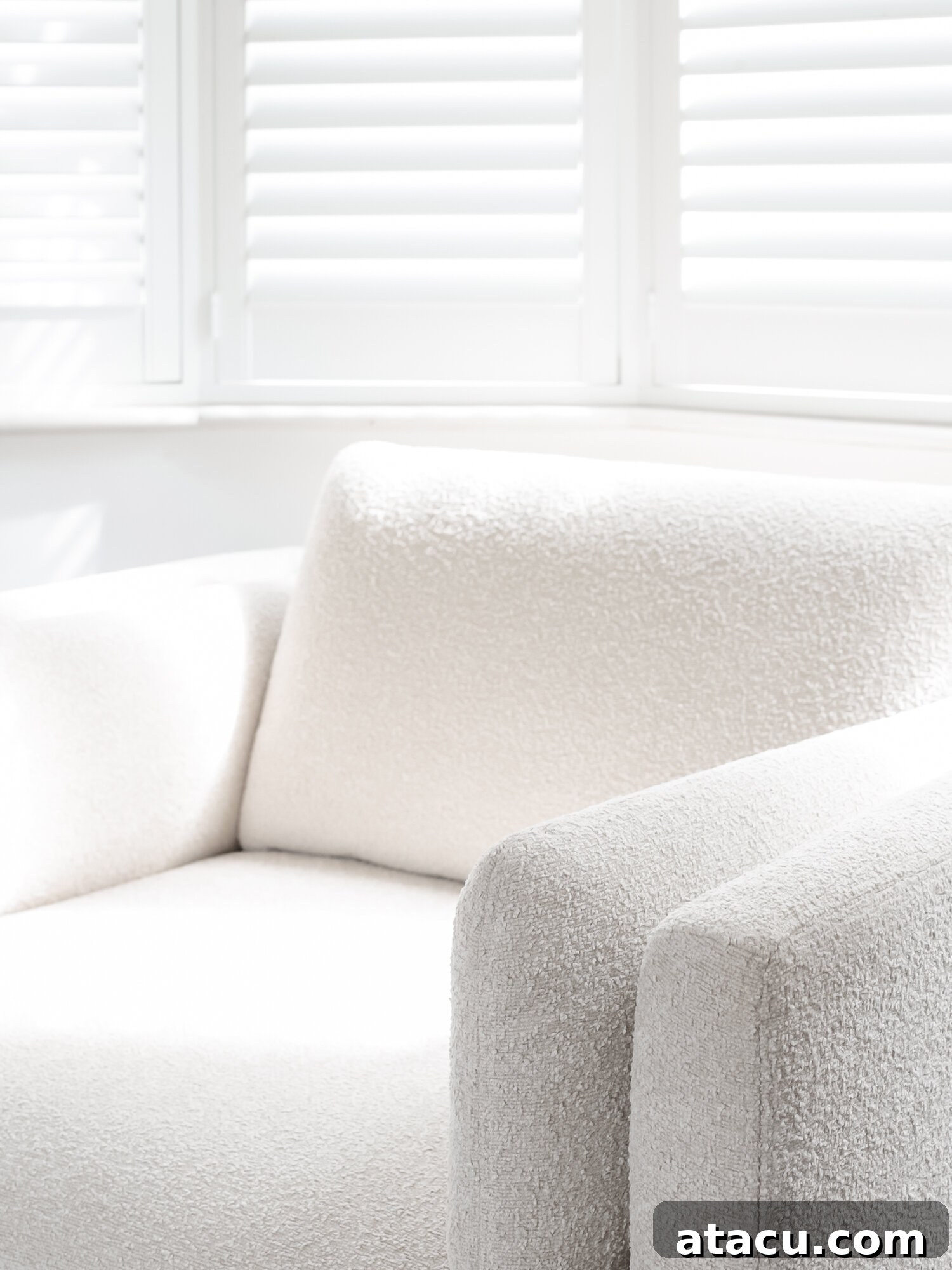 Close-up of Douglas low arm armchair texture and form