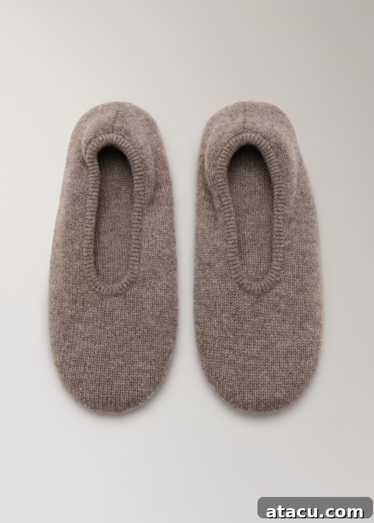 The Best Slippers for a Cozy Winter at Home 7 Mango cashmere minimalist ballet pump slippers for elegant comfort