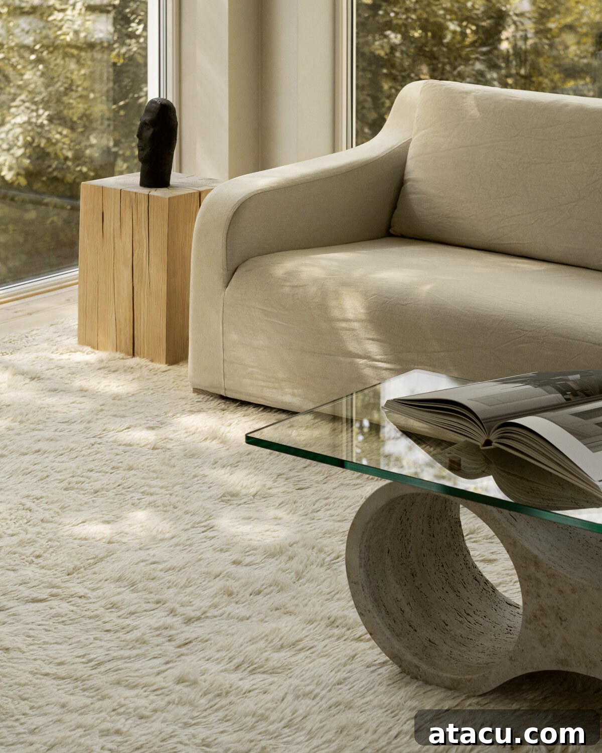 Fields Dusty White Rug from Nordic Knots