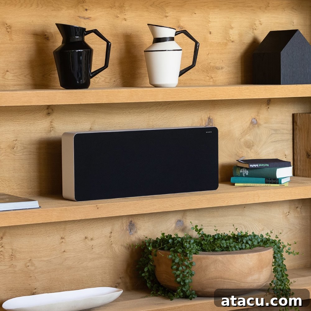 Braun LE01 speaker in a minimalist setting