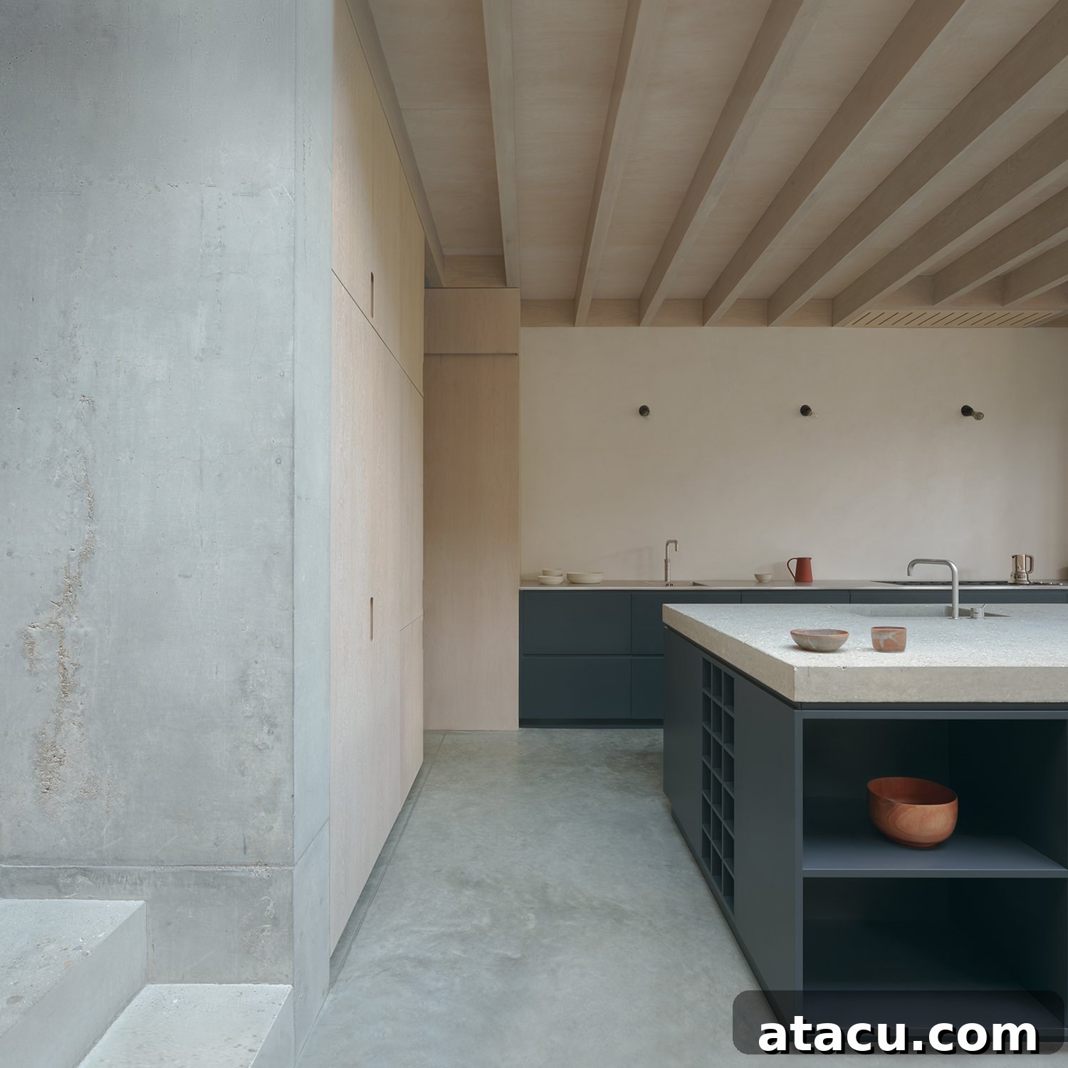 View showing the open connection between kitchen, dining, and garden