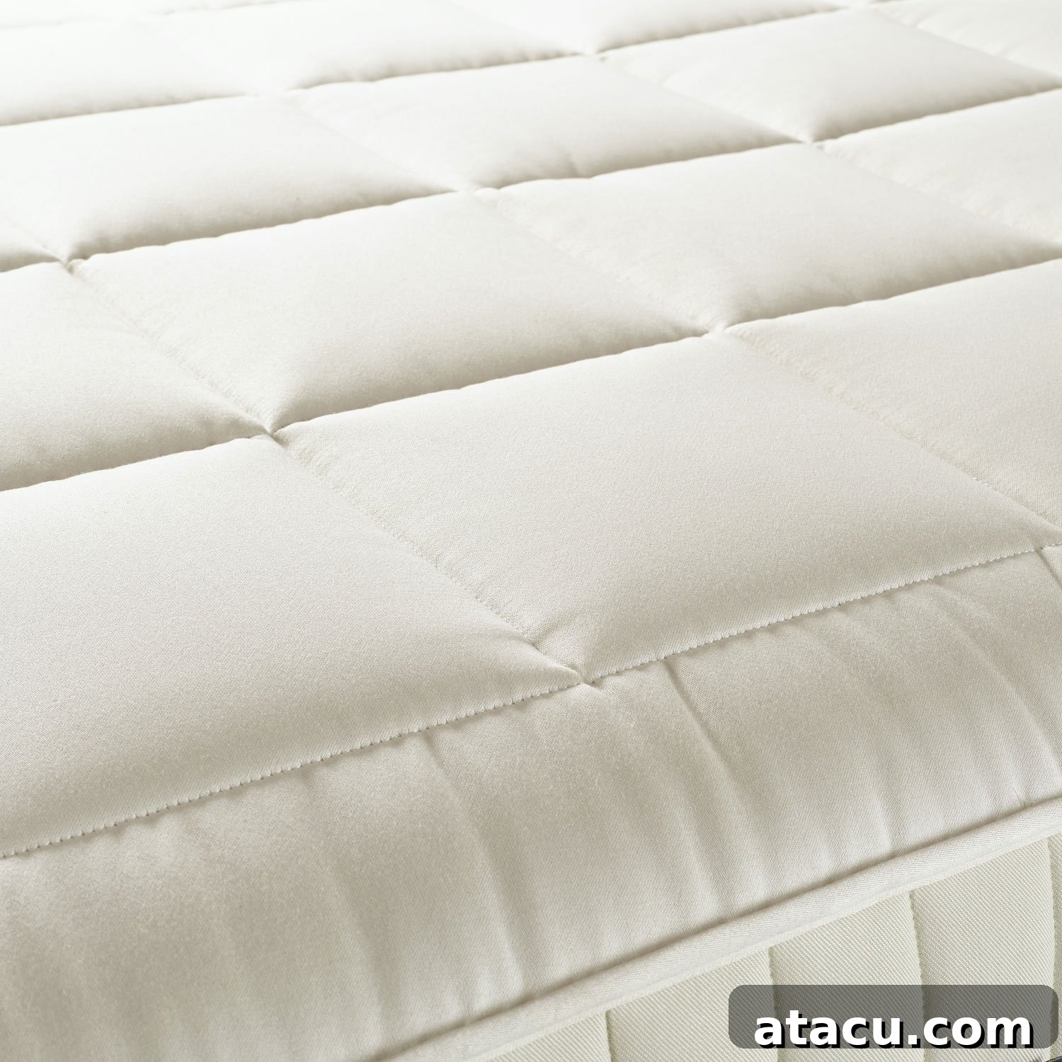 An overhead view of the Feather & Black Bronte mattress, showcasing its exquisite quilting.