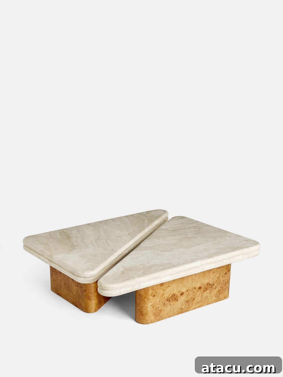 Soho Home Gia Coffee Table with Royal Diana marble top and mappa burl base