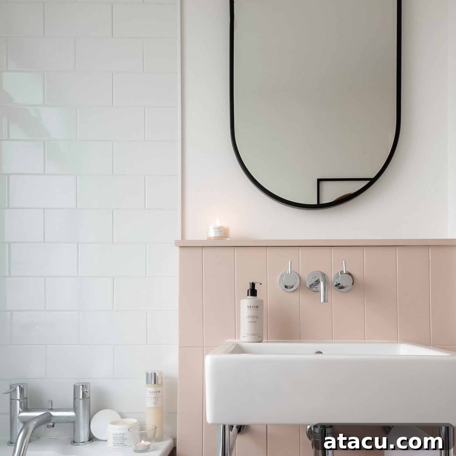 A clean and modern bathroom mirror