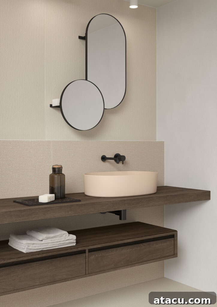 A chic and minimalist coloured bathroom sink, reflecting modern design trends.