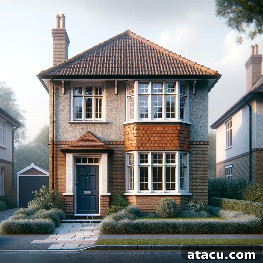 Classic red brick 1930s semi-detached house exterior