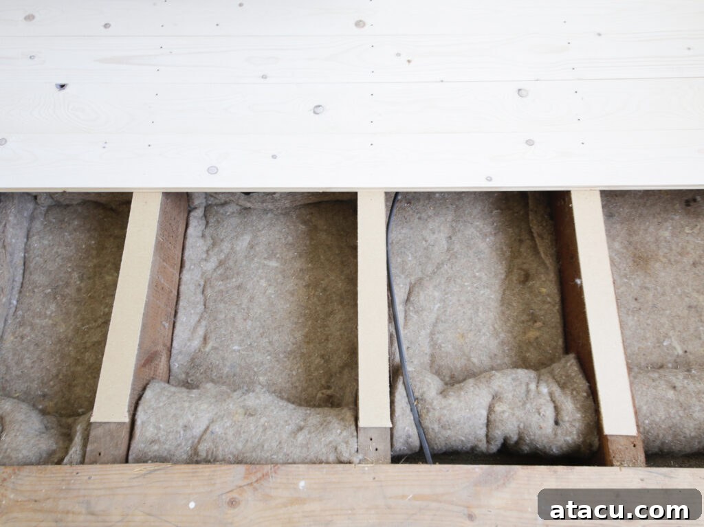 wool insulation under floorboards in 1930s house