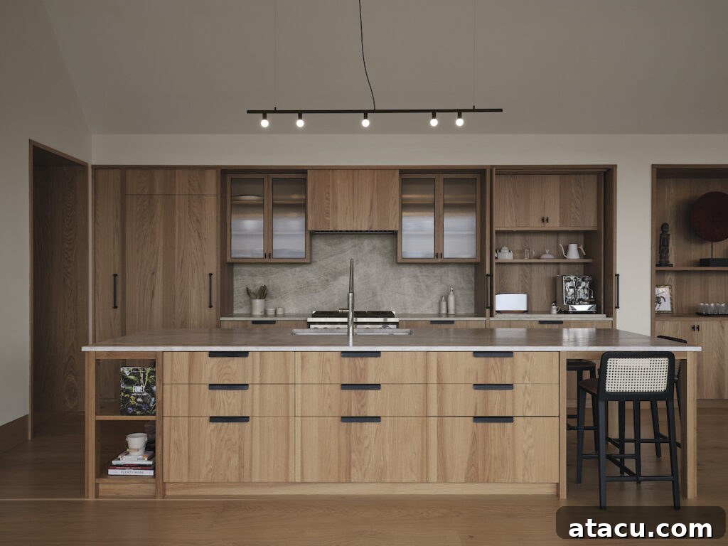 Luxury oak kitchen in a modern architect designed home.