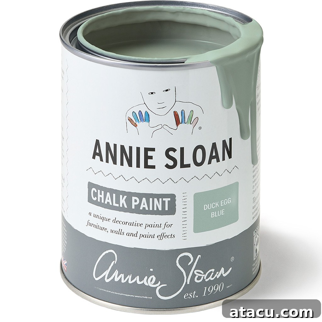 Curated Duck Egg Blue Paint Colors by Top Brands 13 Annie Sloan Chalk Paint in Duck Egg Blue, perfect for upcycling furniture and creating a vintage look with ease.
