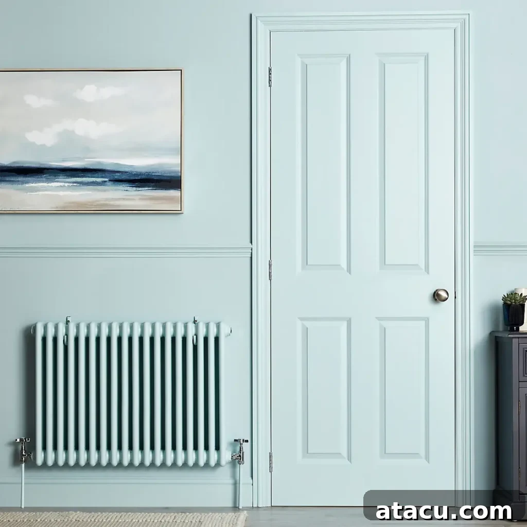 Curated Duck Egg Blue Paint Colors by Top Brands 10 A bright and airy bedroom decorated with Dunelm Duck Egg paint, showing its affordable and stylish appeal for a fresh home makeover.