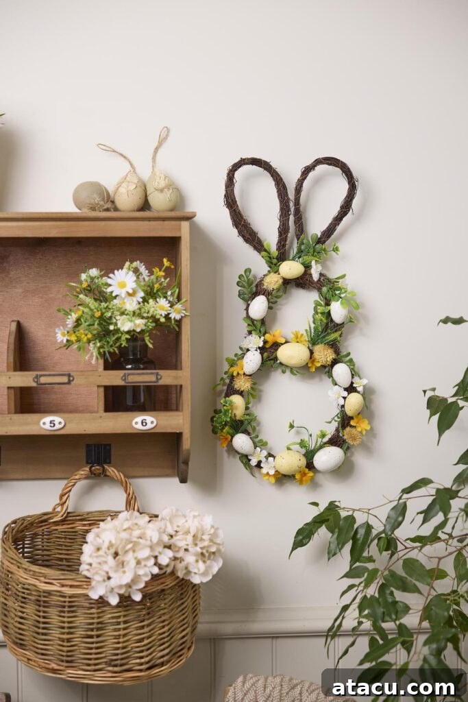 Decorative Easter Egg bunny wreath 
