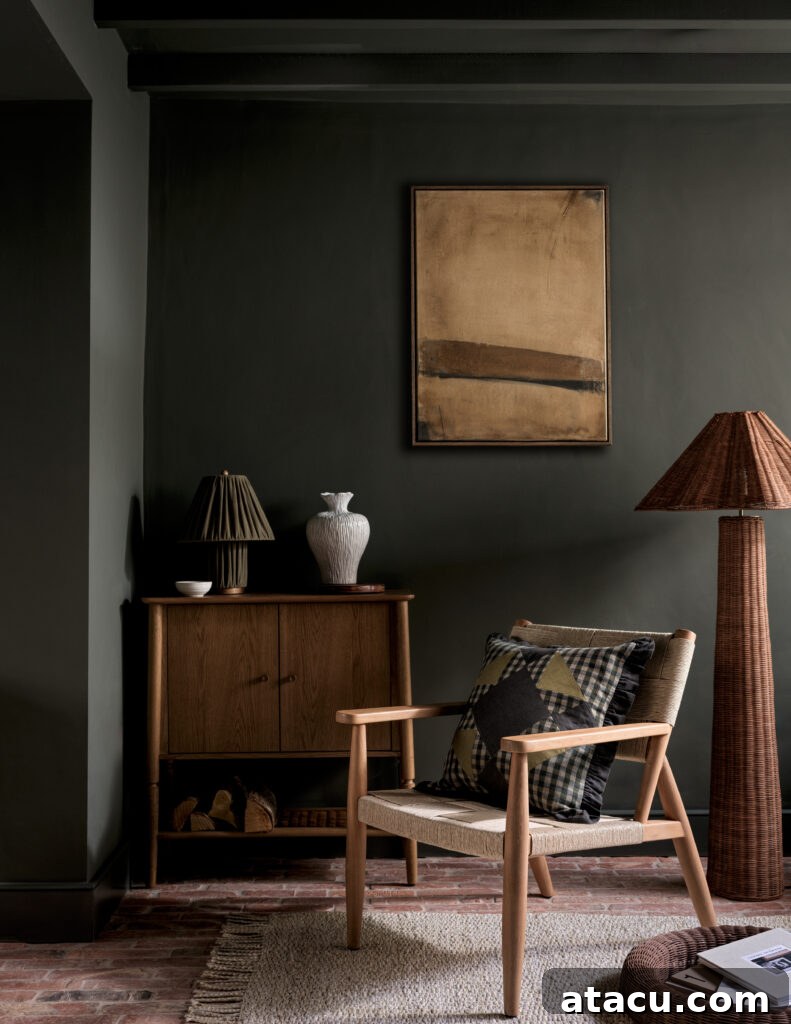 Stylishly arranged living room featuring modern M&S homeware with natural textures and a calm color palette.