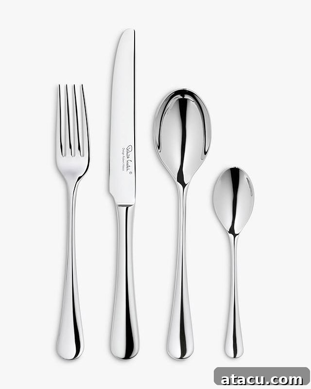 Mirror polished stainless steel cutlery set