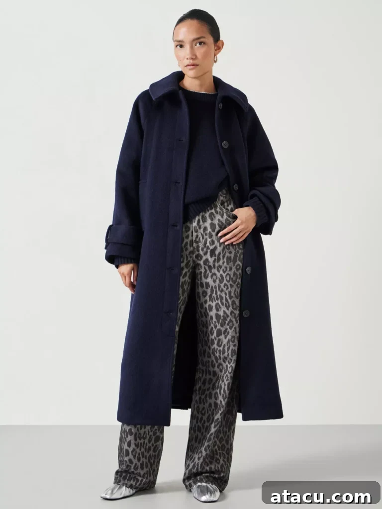 Hush monroe oversized single breasted cocoon coat.