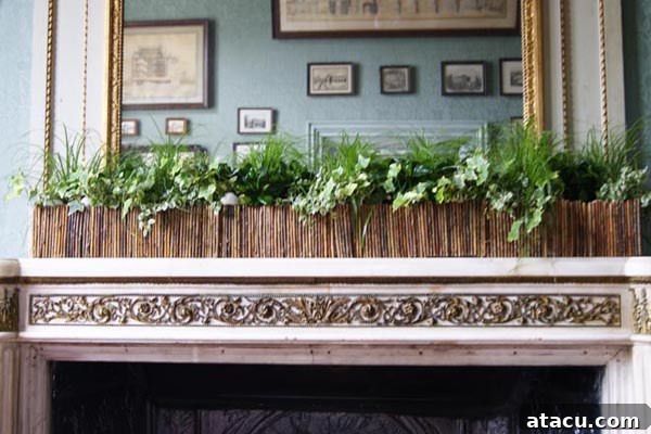 A beautifully arranged floral display inside one of Chenonceau's elegant rooms.