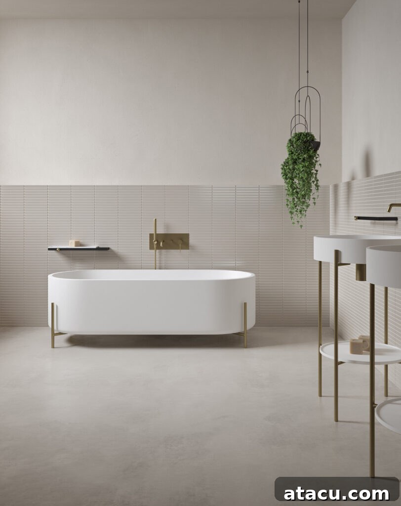 A contemporary freestanding bath.